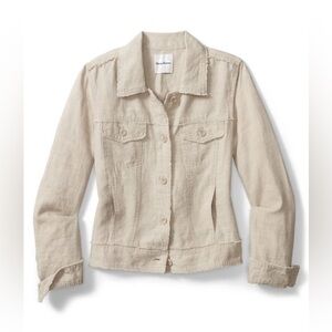 NWT 💕 Tommy Bahama Two Palms Raw Edge Linen Jacket~Natural~ Size L ~ $148 *NWT*